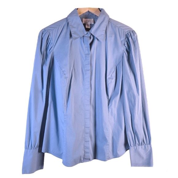 Ann Taylor LOFT Light Blue Button Down Shirt - Picture 1 of 13